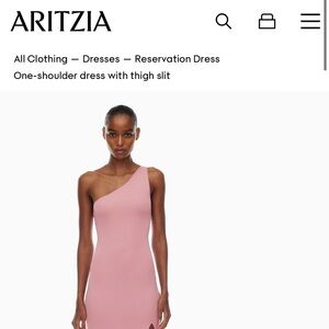 Aritzia Ten Reservation Dress One Shoulder Clouded pink size small